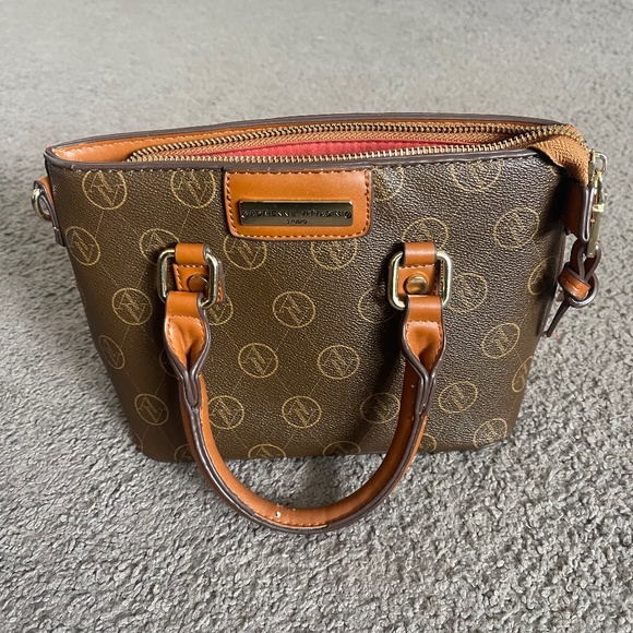 Adrienne Vittadini Signature Double Handle Mini Satchel Bag Handbag Purse - Picture 1 of 6